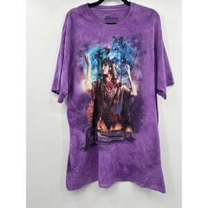 The Mountain Purple Wolf Graphic Tee 2XL Tie Dye USA Made Boho Nature Shirt 2009
